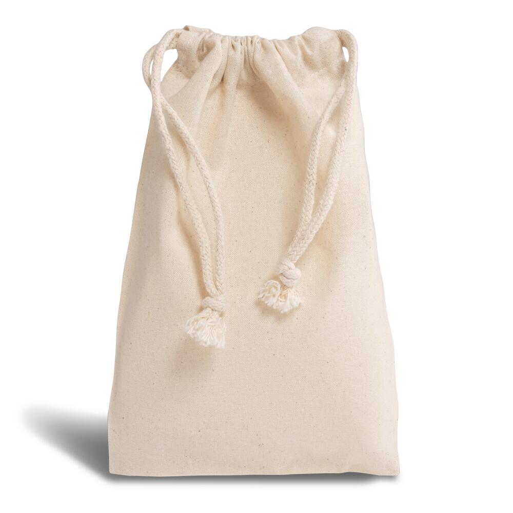 Premium 155 g/m² Beutel aus Baumwolle mit Kordelzug 15 x 20 cm - OEKO-TEX