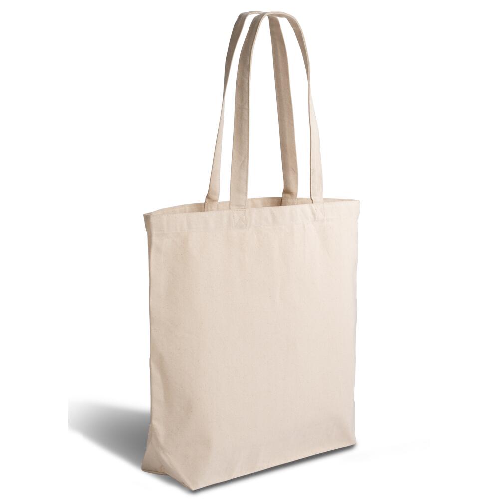 Premium 300 g/m² sac fourre-tout en toile avec longues poignées & soufflet - OEKO-TEX