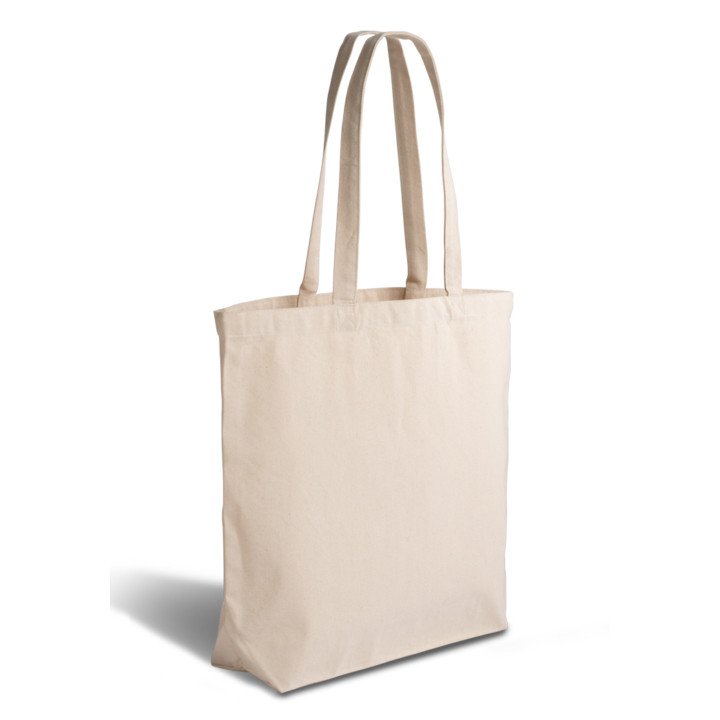 Premium 300 g/m² Strandtasche aus Baumwolle mit langen Griffen und Zwickel - OEKO-TEX Premium 300 g/m² Strandtasche aus Baumwolle mit langen Griffen und Zwickel - OEKO-TEX