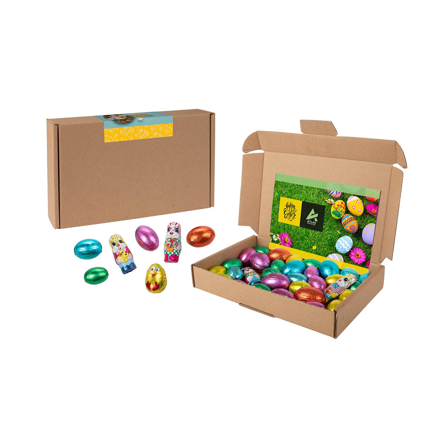 Sweets & More Frohe Ostern Schachtel mit Schokoladenmischung