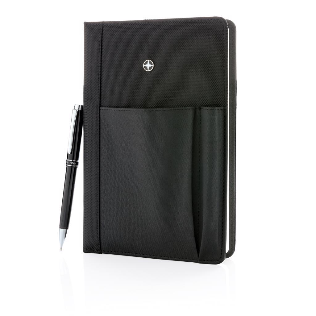 Swiss Peak carnet de notes A5 remplaçable et stylo, ligné