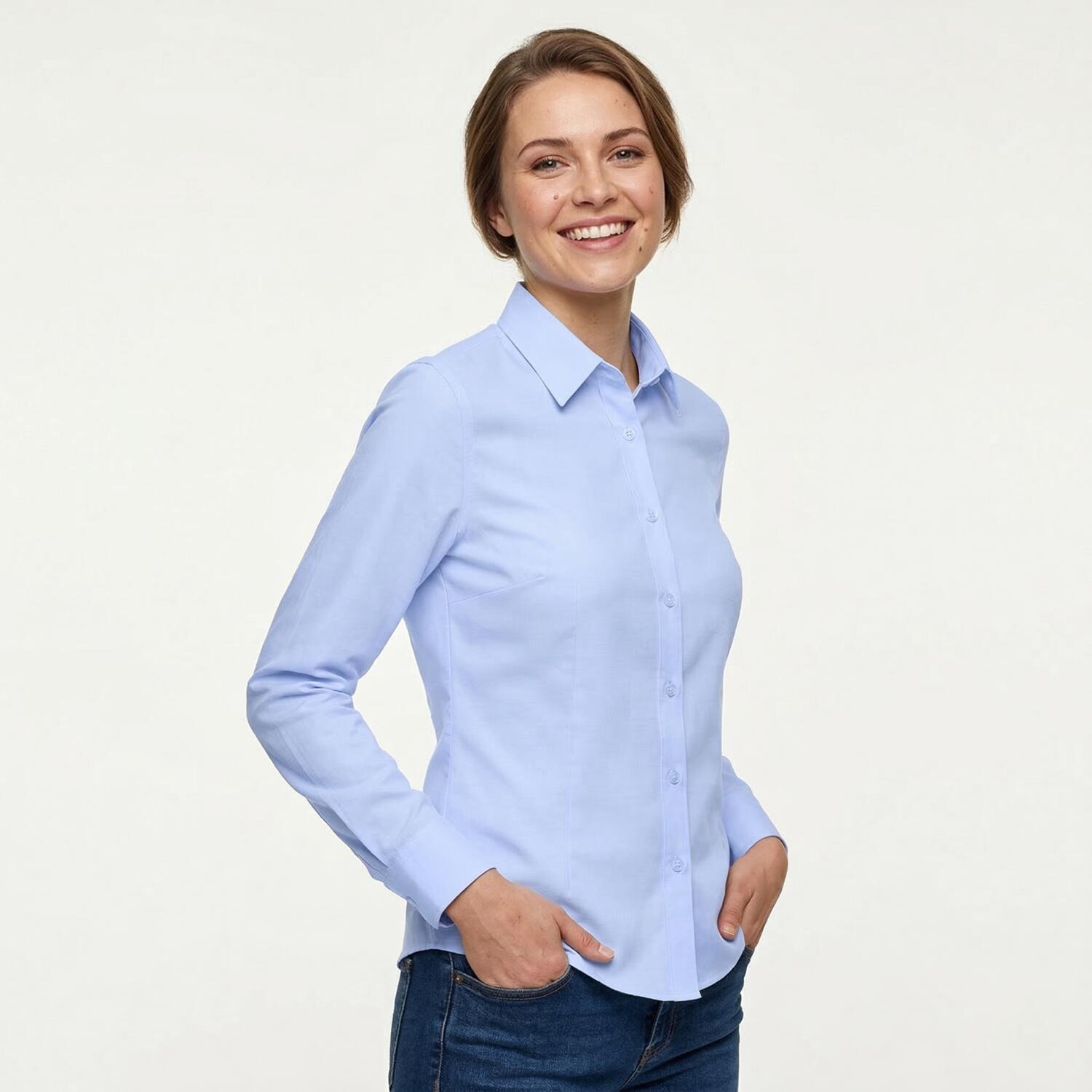 TH Clothes Tokyo Oxford-Hemd für Damen mit langen Ärmeln