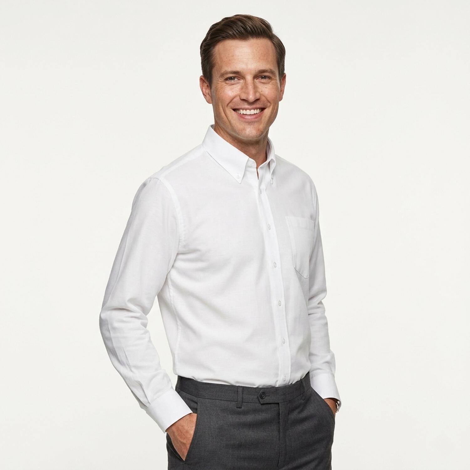 TH Clothes Tokyo Oxford herenoverhemd met lange mouwen