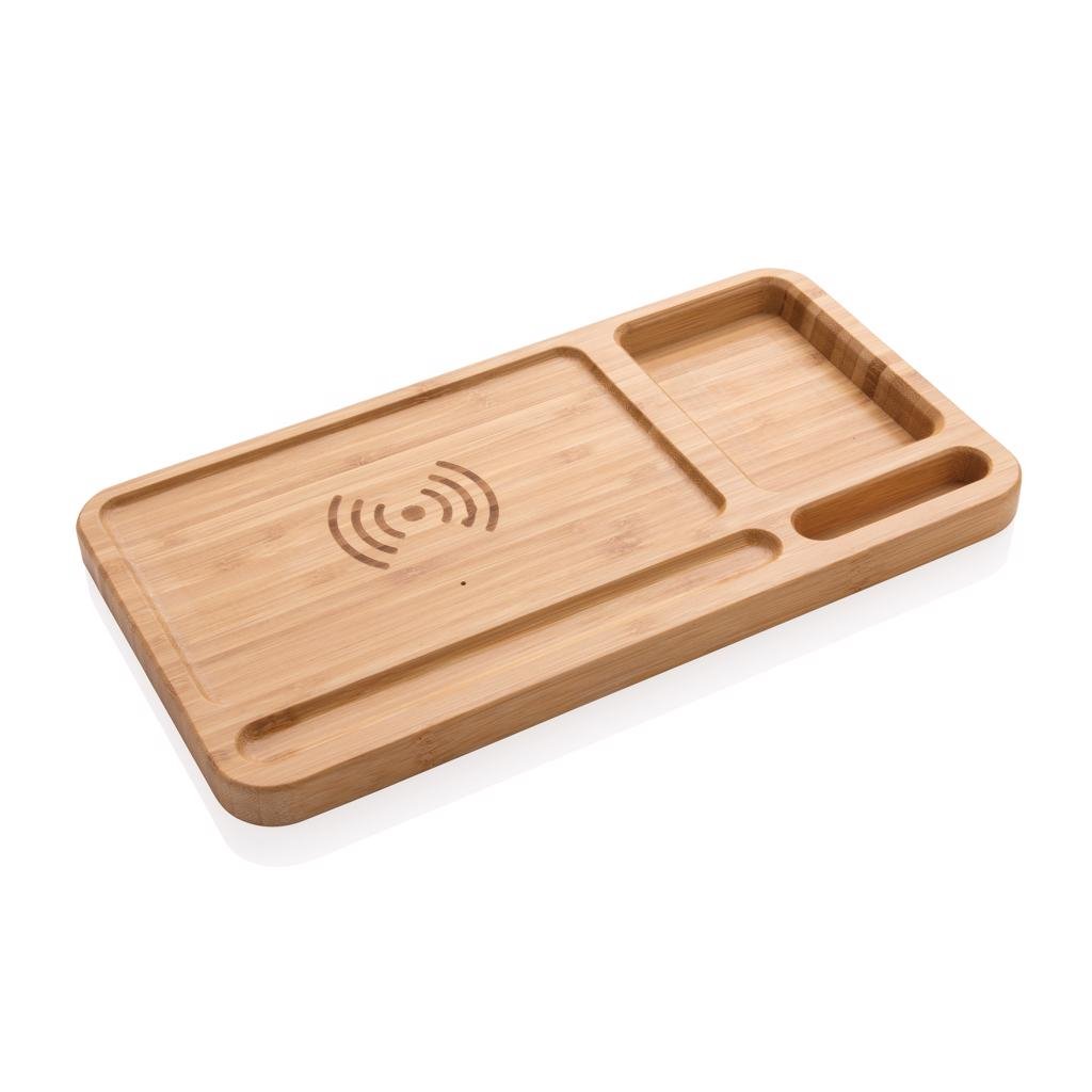 XD Collection Bamboo desk organizer & wireless charger