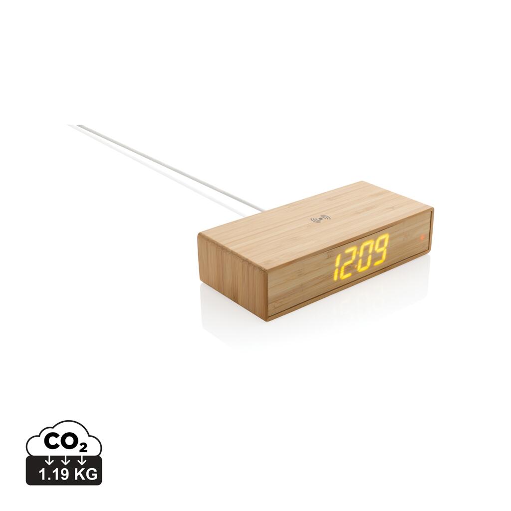XD Collection Bamboo Wecker mit 5W kabelloses Ladegerät