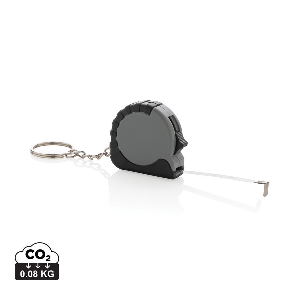 XD Collection MeasureMate porte-clés avec mètre ruban de 1M en ABS recyclé RCS