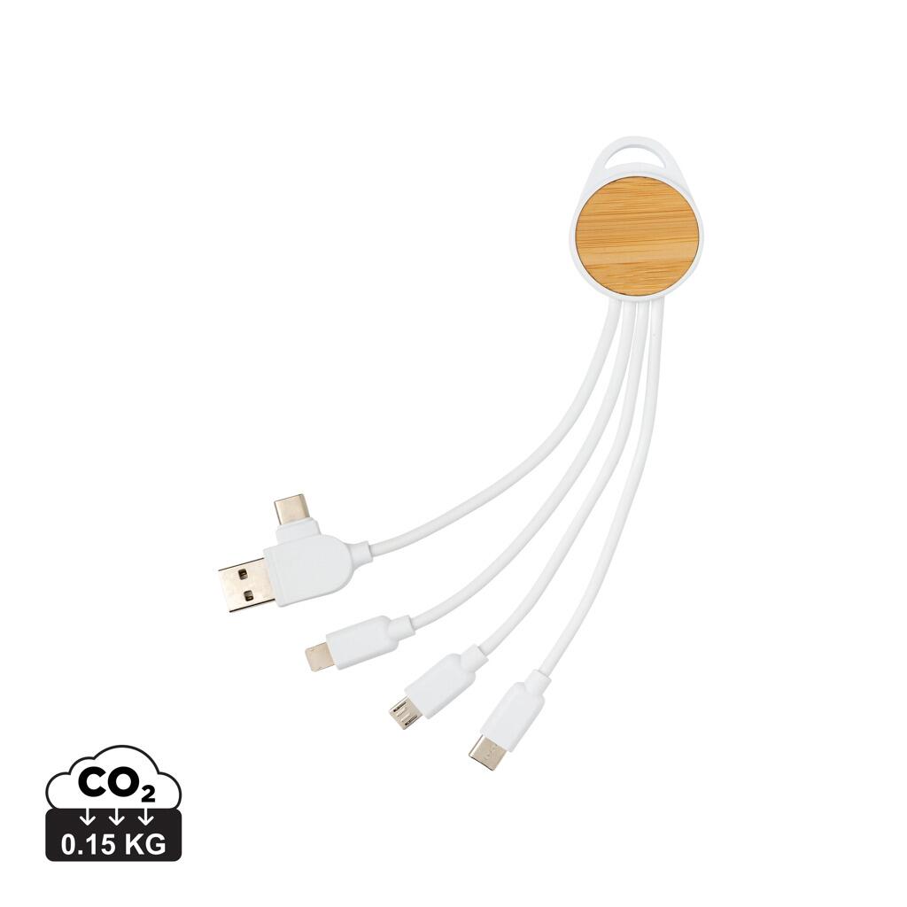 XD Collection rundes Ontario 6-in-1 Kabel aus RCS recyceltem Kunststoff