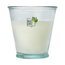 Authentic Luzz soybean candle with recycled glass holder