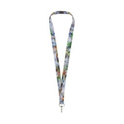 Bullet Addie lanière en quadrichromie en PET recyclé avec clip de sécurité 20mm