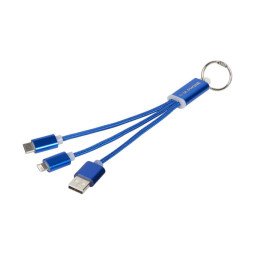 Bullet Metal 3-in-1 charging cable with keychain