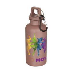 Bullet Oregon 400 ml einfarbige Trinkflasche aus recyceltem Kunststoff mit Karabinerhaken