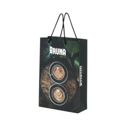 Bullet paper bag 24x9x36 cm with plastic handles - 170 g/m²