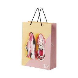 Bullet paper bag 31x12x41 cm with plastic handles - 170 g/m²