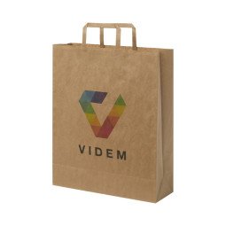 Bullet paper bag 32x12x40 cm with flat handles - 80-90 g/m²