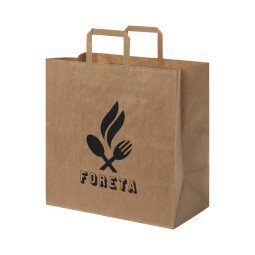 Bullet paper bag 34x20x35 cm with flat handles - 80-90 g/m²