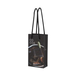 Bullet paper bag 9,5x4x17 cm with plastic handles - 170 g/m²