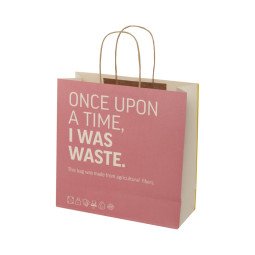 Bullet paper bag of agricultural waste 31x12x31 cm with twisted handles - 150 g/m²