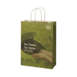 Bullet paper bag of agricultural waste 31x12x41 cm with twisted handles - 150 g/m²