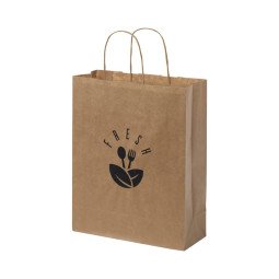 Bullet papieren tas 25x11x32 cm met gedraaide handgrepen - 80 g/m²