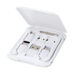 Bullet Savvy câble de chargement modulaire en plastique recyclé avec support de téléphone