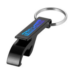 Bullet Tao fles- en blikopener van RCS gerecycled aluminium met sleutelhanger