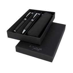 Luxe Carbon ballpoint pen gift set, black ink