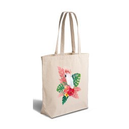 Premium 300 g/m² katoenen strandtas met lange handvatten & gusset - OEKO-TEX