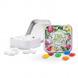 Sweets & More square tin with mints, sweets, Skittles or M&M's