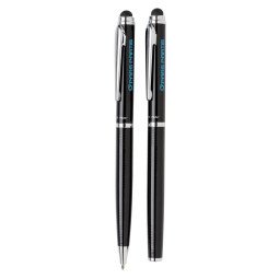 Swiss Peak Deluxe stylus pennen set, blauwschrijvend
