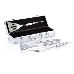 XD Collection 3 pcs barbecue set in aluminium box