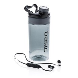 XD Collection 500 ml drinking bottle with wireless earbuds