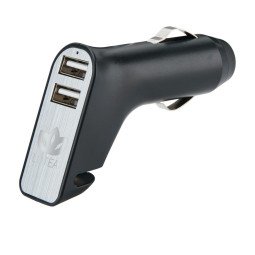XD Collection Dual port car charger with belt cutter & hammer