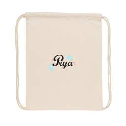 XD Collection Impact AWARE™ recycled cotton drawstring backpack 145g