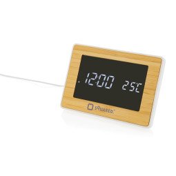 XD Collection Utah RCS recycled plastic and bamboo LED clock